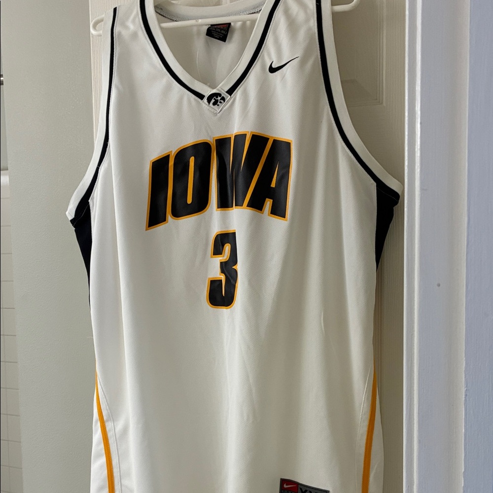 Nike White Iowa Jersey with Black and Gold Details